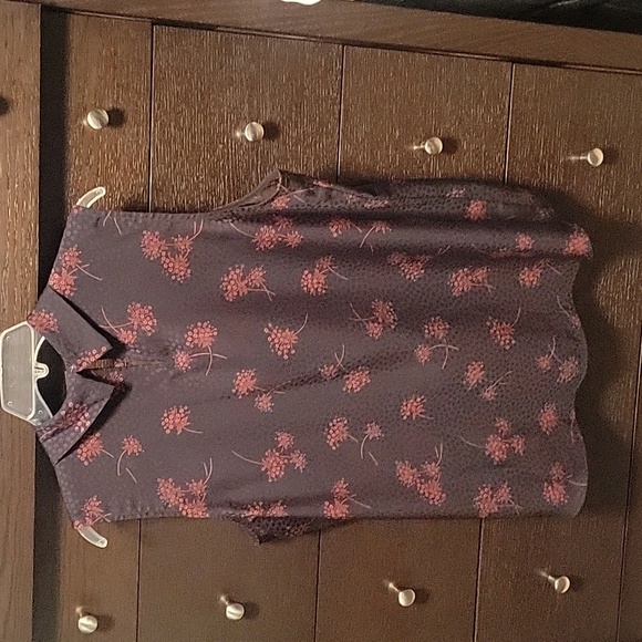 ANN TAYLOR Floral Dot Jacquard Mock Neck Top Sz XL - Picture 4 of 4